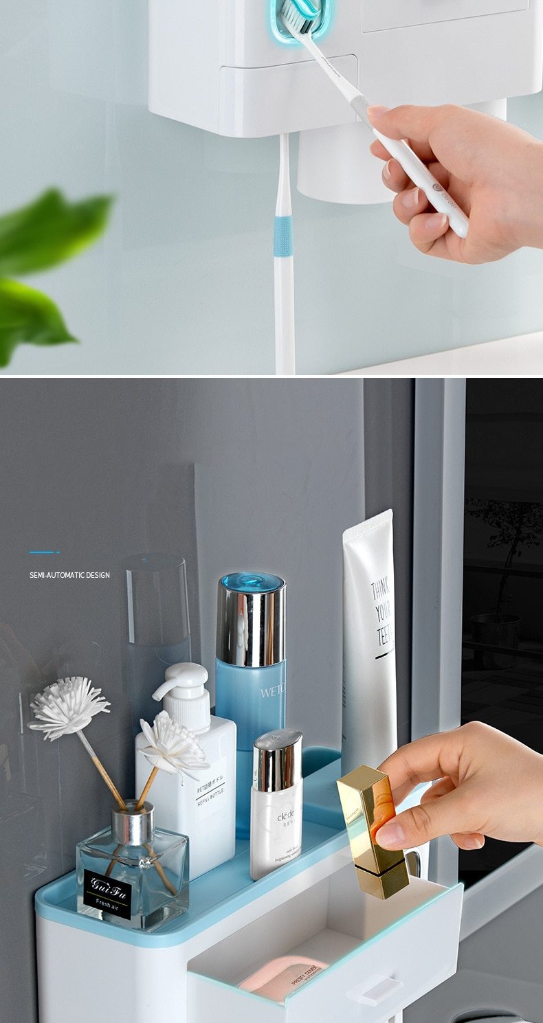 3 Color Bathroom Accessories Toothbrush Holder Automatic Toothpaste